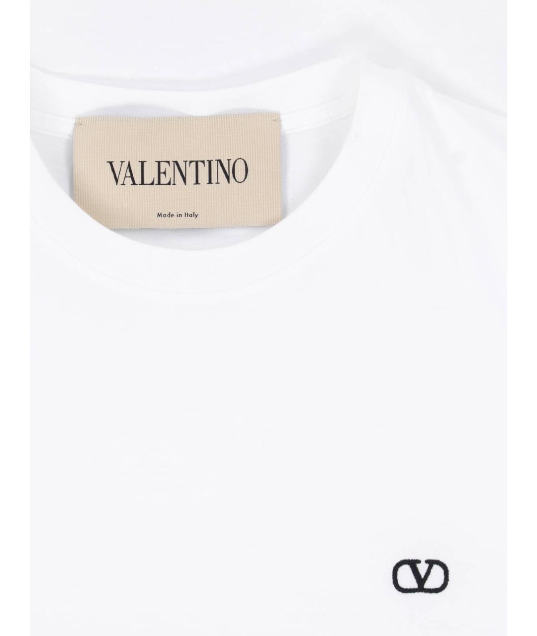 VALENTINO Белая хлопковая футболка, фото 3
