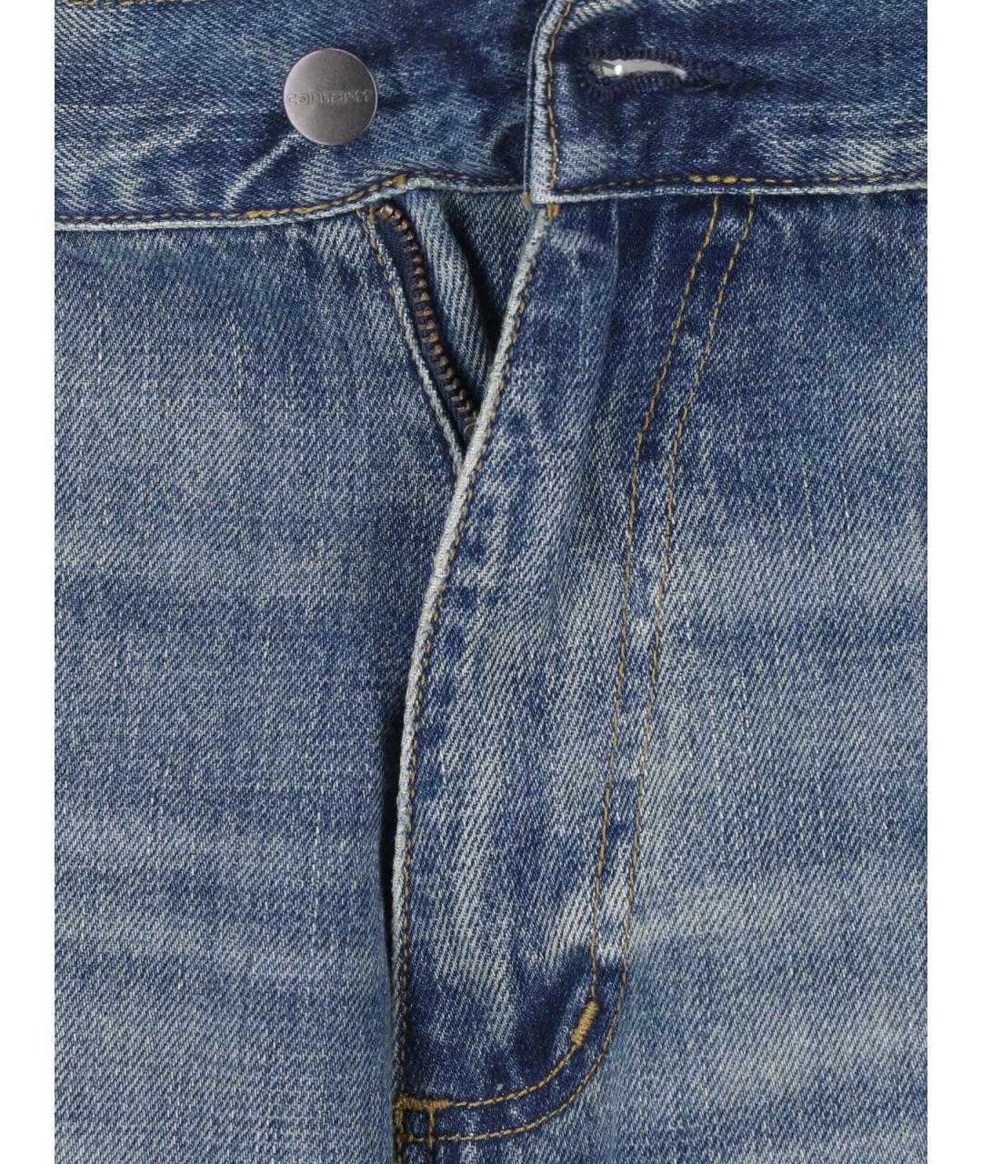 CARHARTT WIP Голубые хлопковые прямые джинсы, фото 5