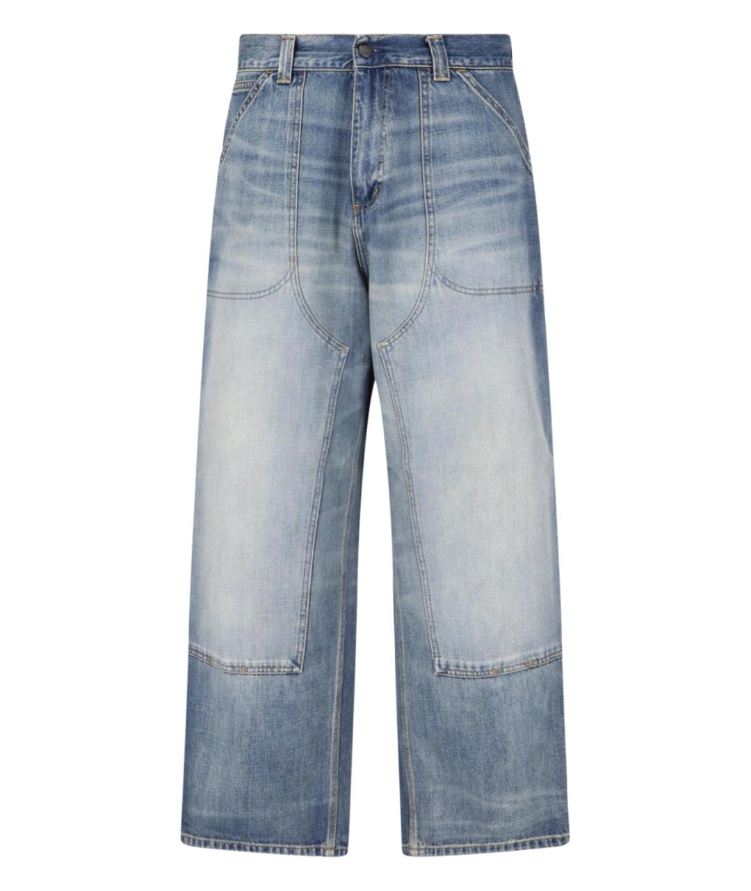 CARHARTT WIP Голубые хлопковые прямые джинсы, фото 1