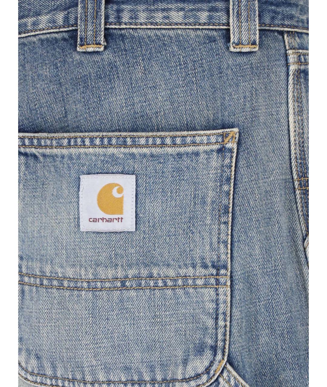 CARHARTT WIP Голубые хлопковые прямые джинсы, фото 4