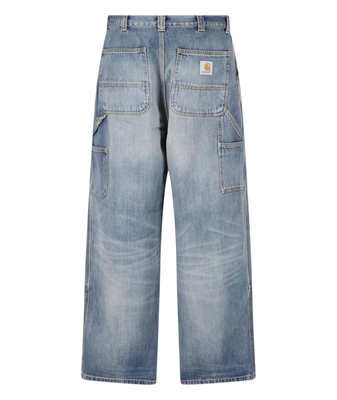 CARHARTT WIP Голубые хлопковые прямые джинсы, фото 2