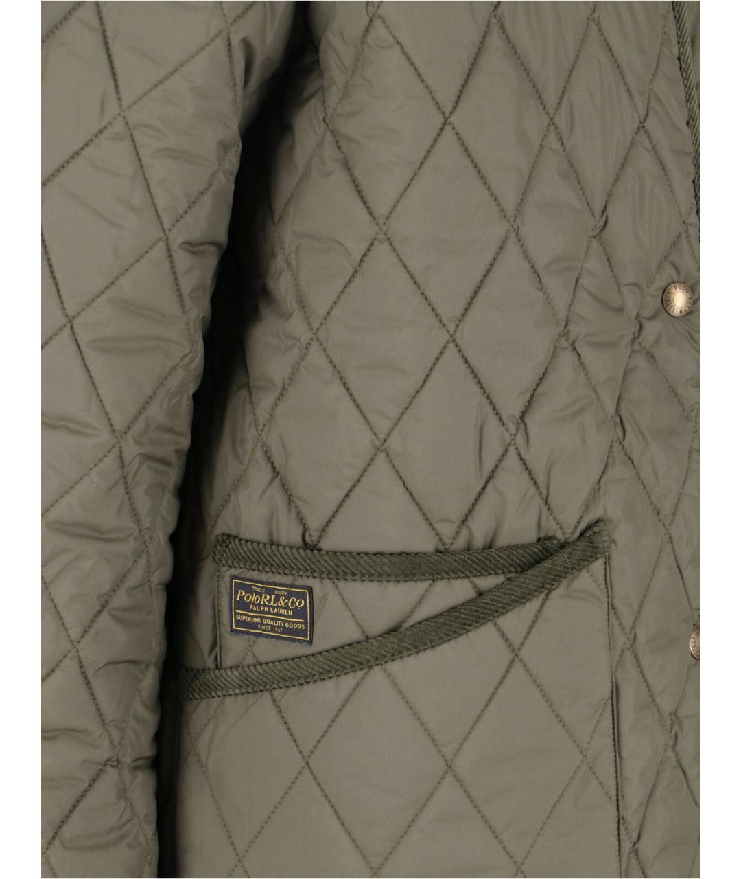 POLO RALPH LAUREN Зеленое полиэстеровое пальто, фото 4