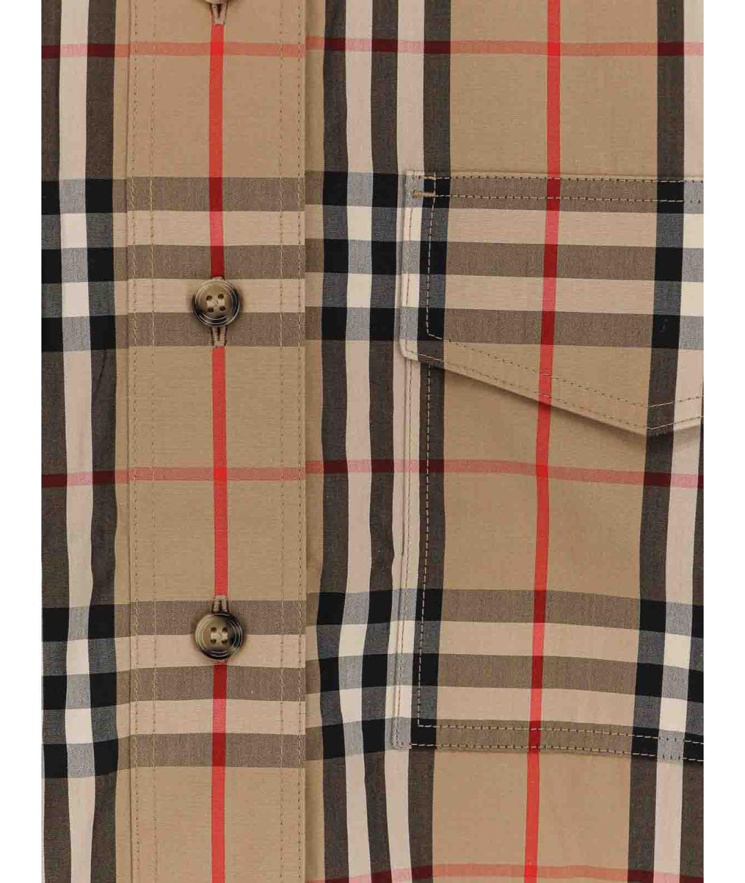 BURBERRY Бежевая хлопковая рубашка, фото 3