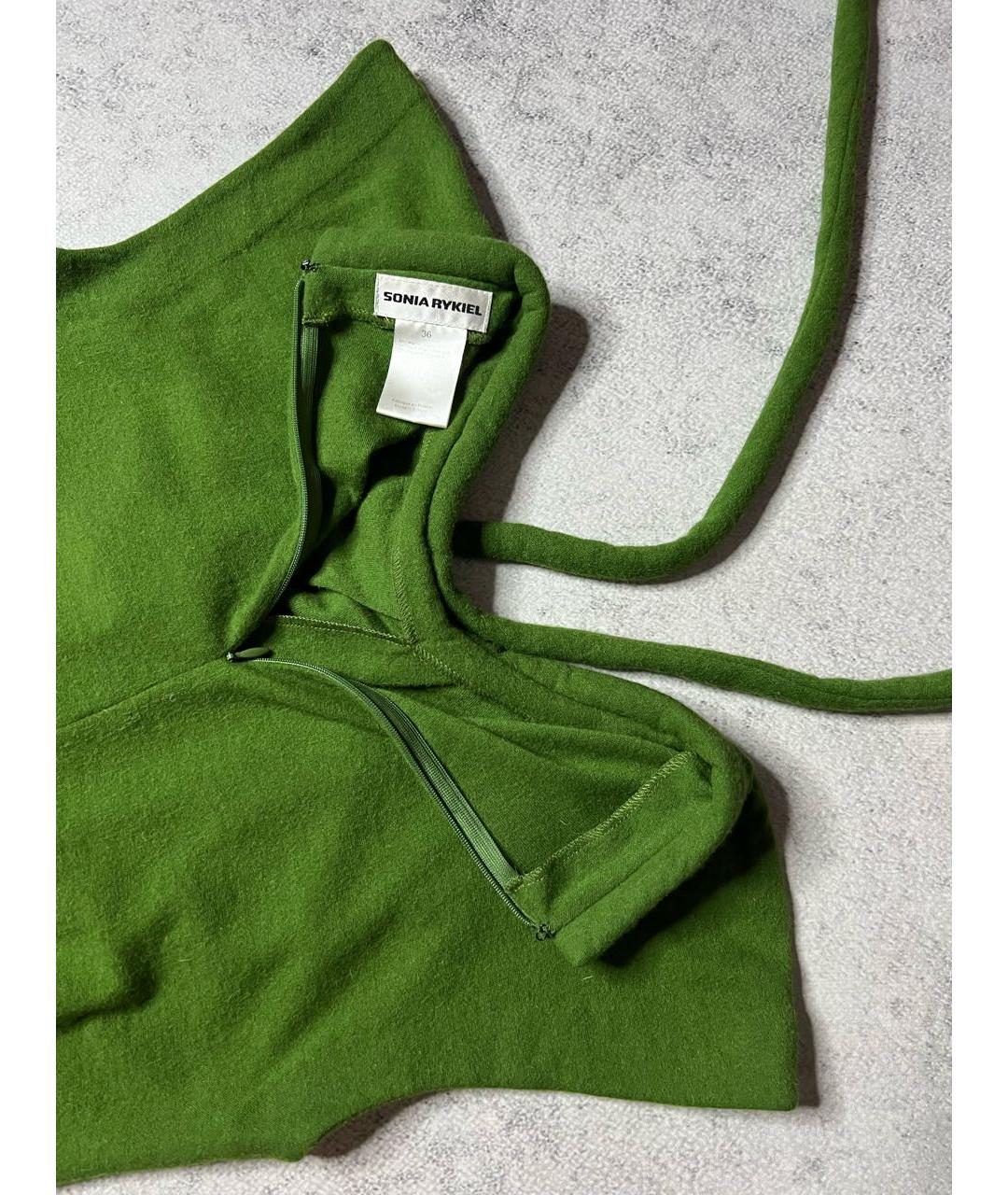 SONIA RYKIEL Зеленая шерстяная футболка, фото 6