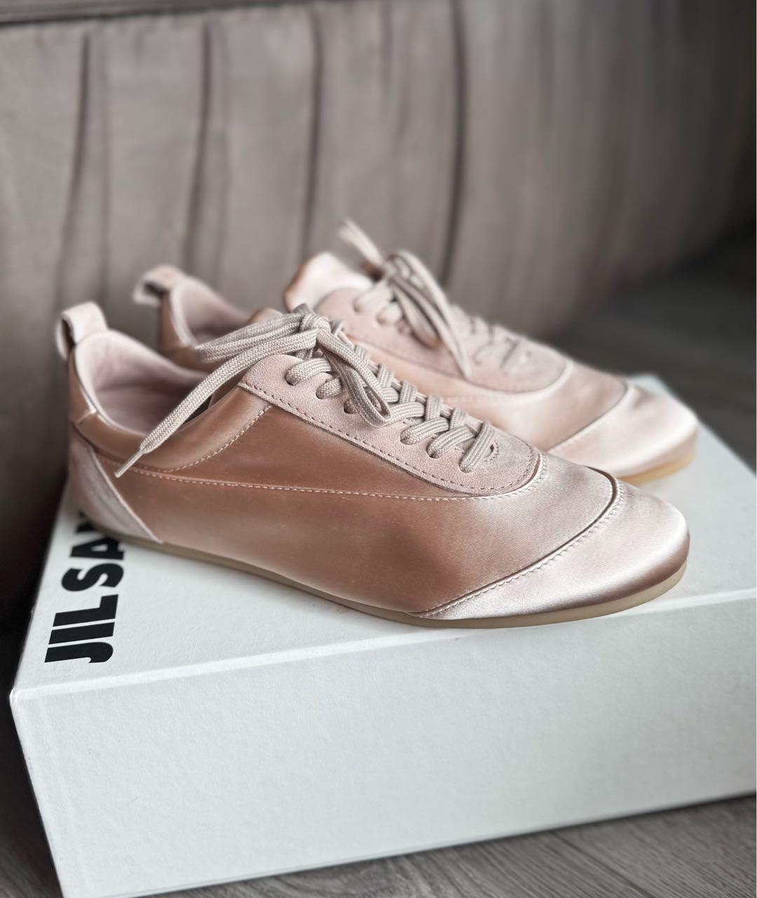 JIL SANDER Розовые текстильные кеды, фото 3