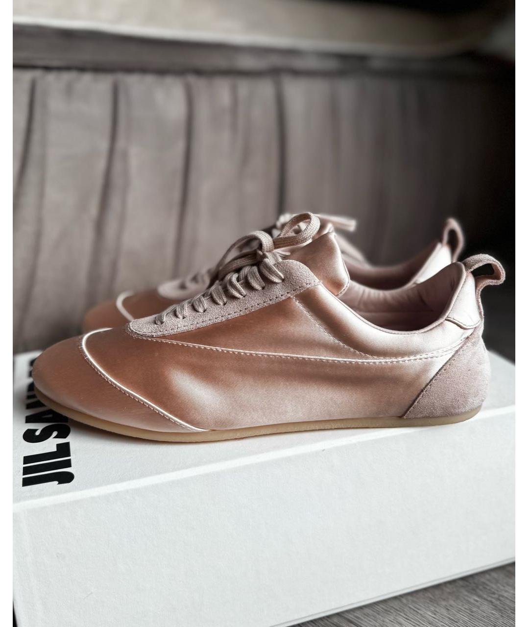 JIL SANDER Розовые текстильные кеды, фото 4