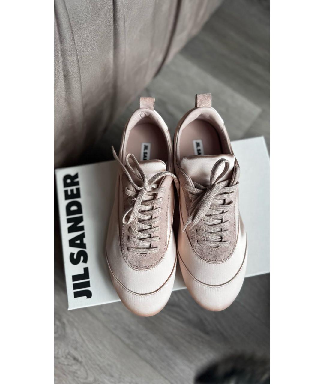 JIL SANDER Розовые текстильные кеды, фото 2