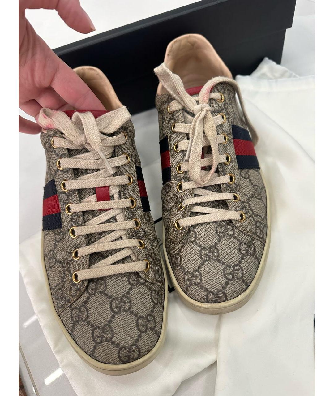 GUCCI Бежевые кеды, фото 8