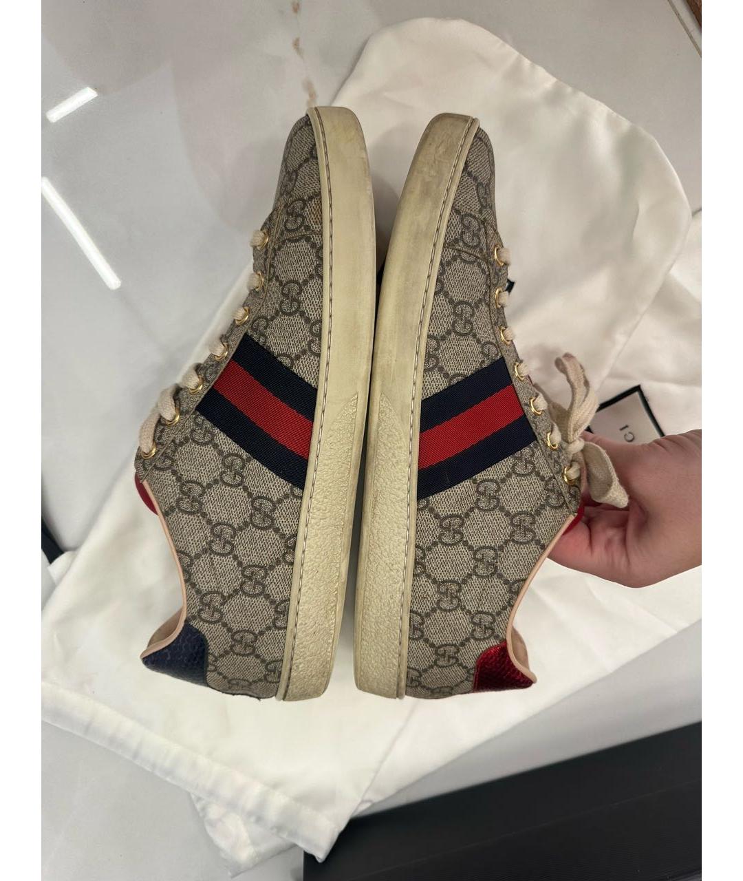 GUCCI Бежевые кеды, фото 6