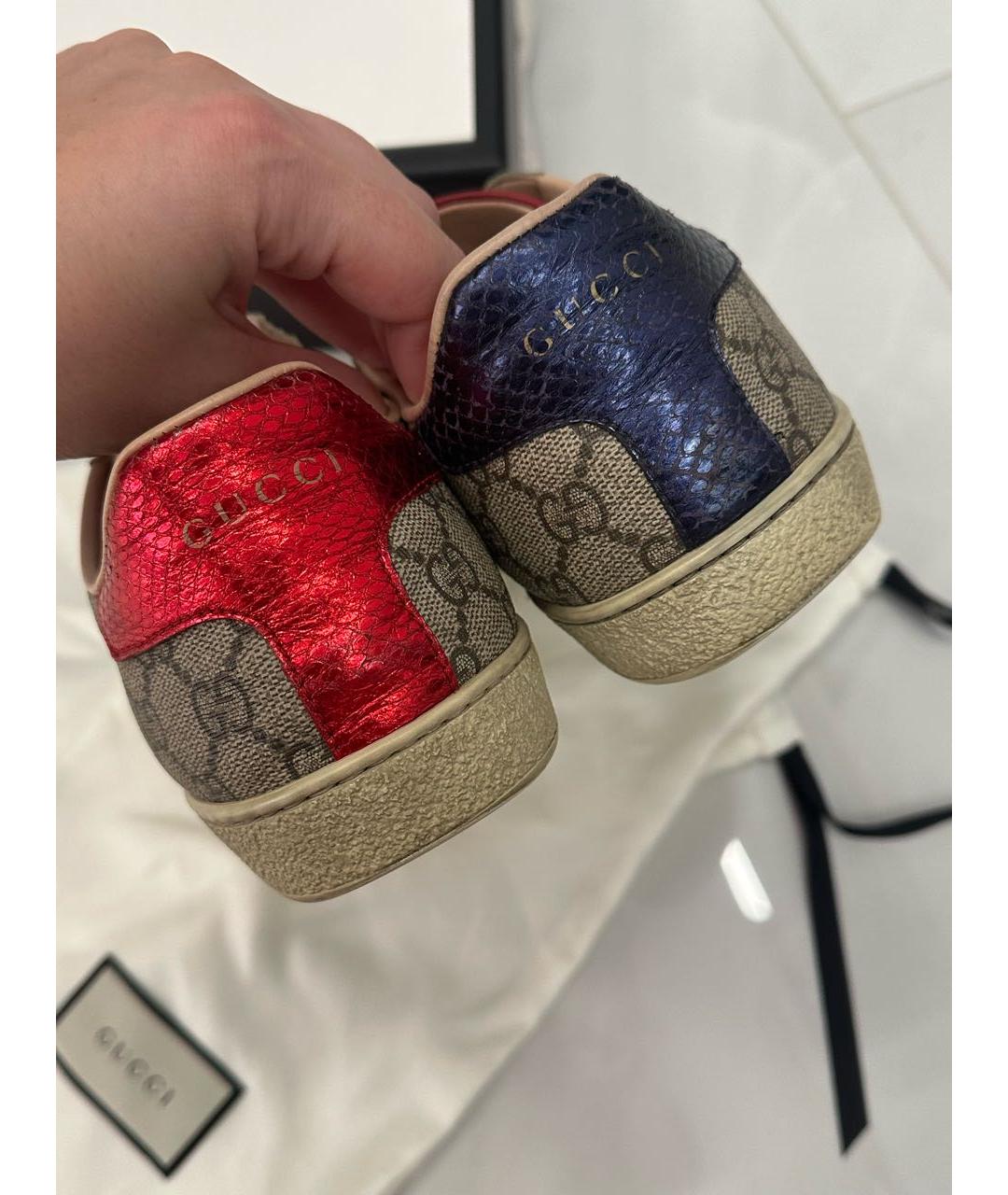 GUCCI Бежевые кеды, фото 3