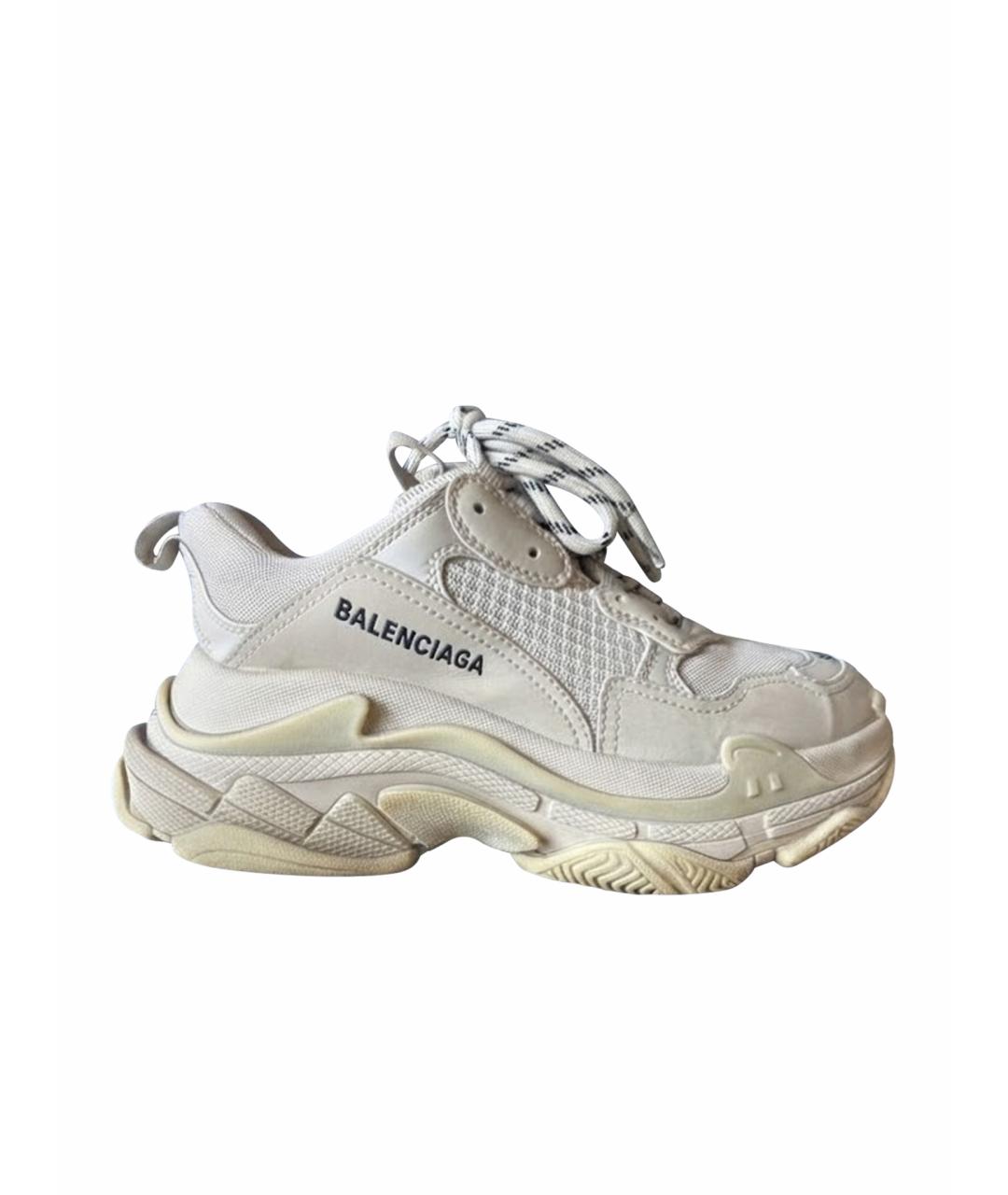 BALENCIAGA Бежевые текстильные кроссовки, фото 7