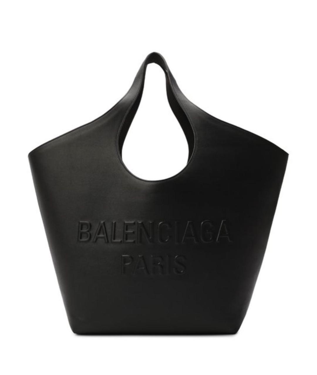 BALENCIAGA Черная кожаная сумка тоут, фото 1