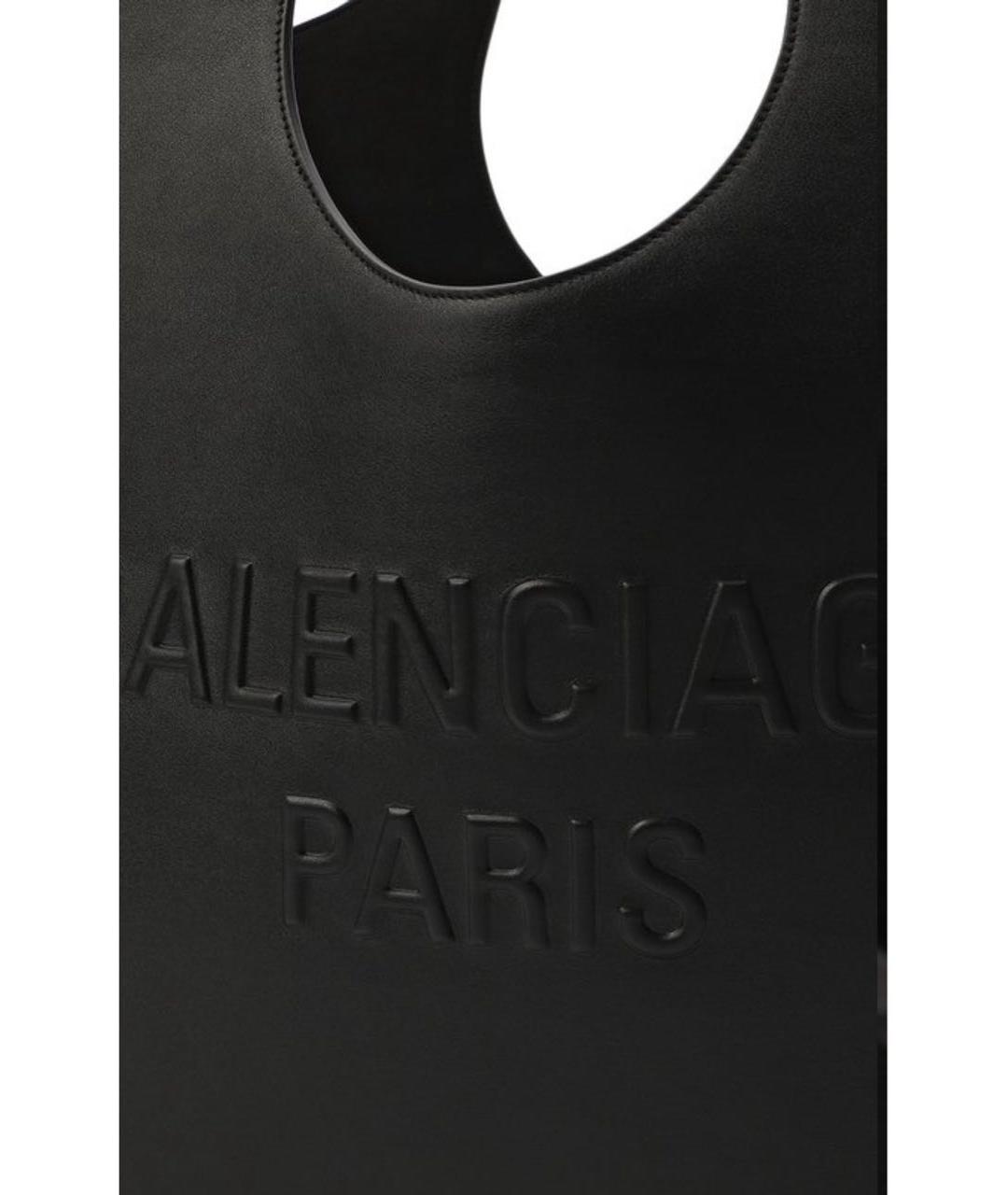 BALENCIAGA Черная кожаная сумка тоут, фото 4