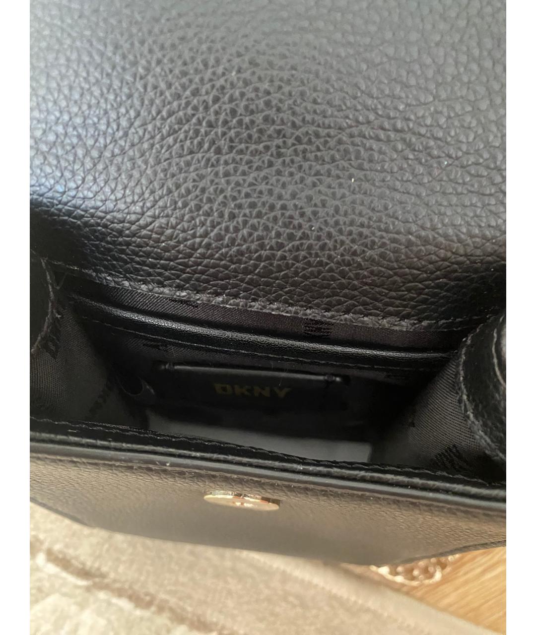 DKNY Черная кожаная сумка через плечо, фото 4