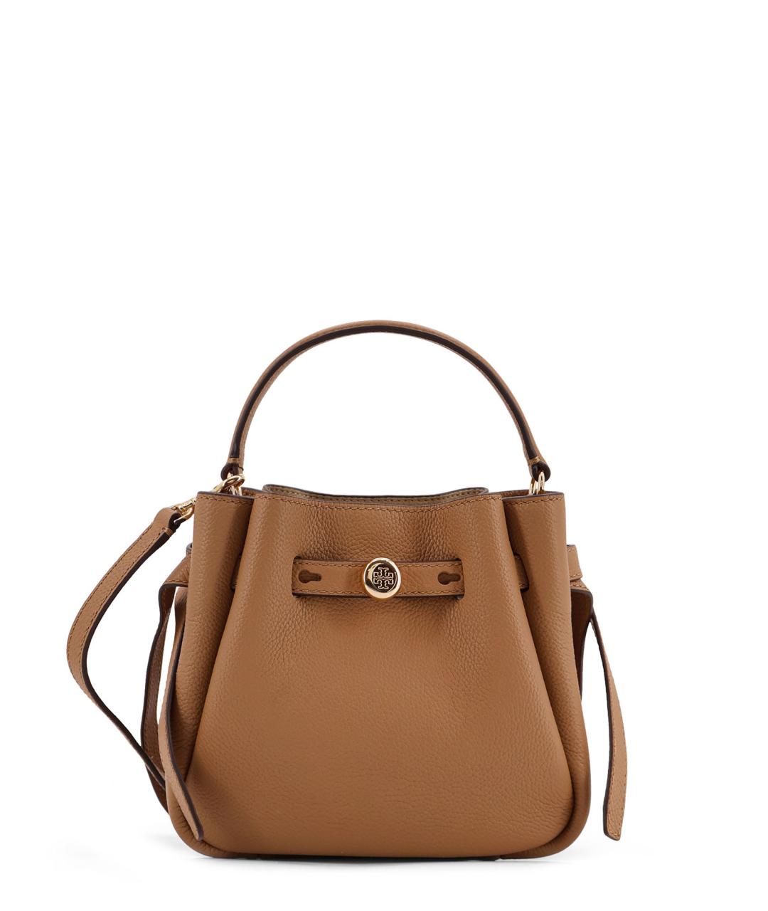TORY BURCH Бежевая кожаная сумка с короткими ручками, фото 1