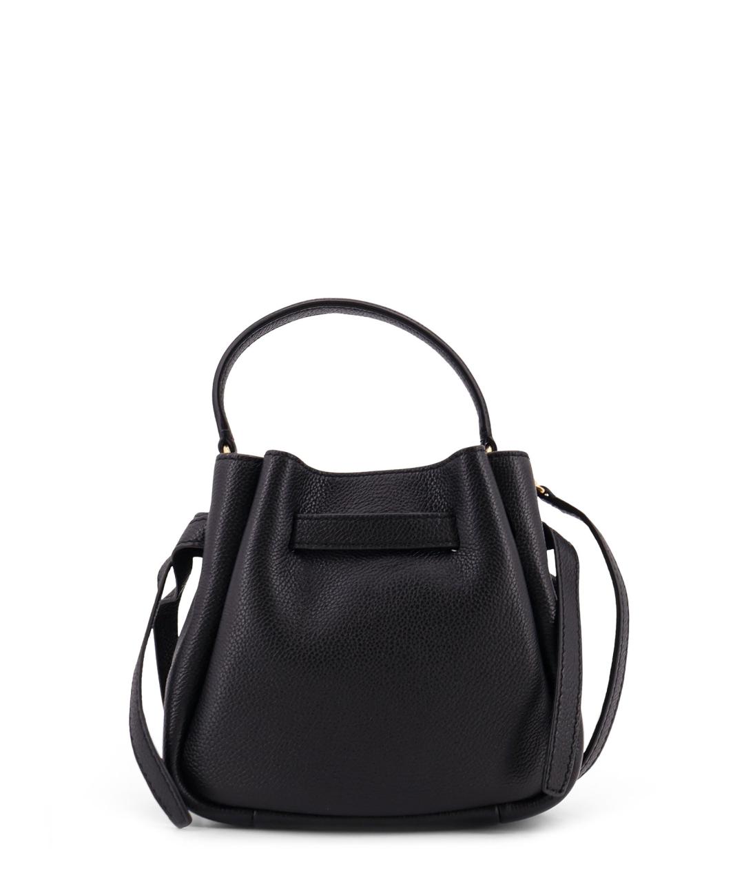 TORY BURCH Черная кожаная сумка с короткими ручками, фото 2