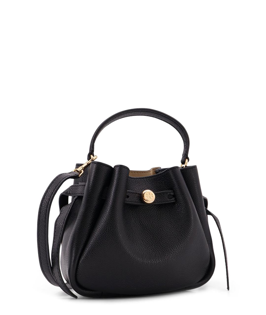 TORY BURCH Черная кожаная сумка с короткими ручками, фото 3