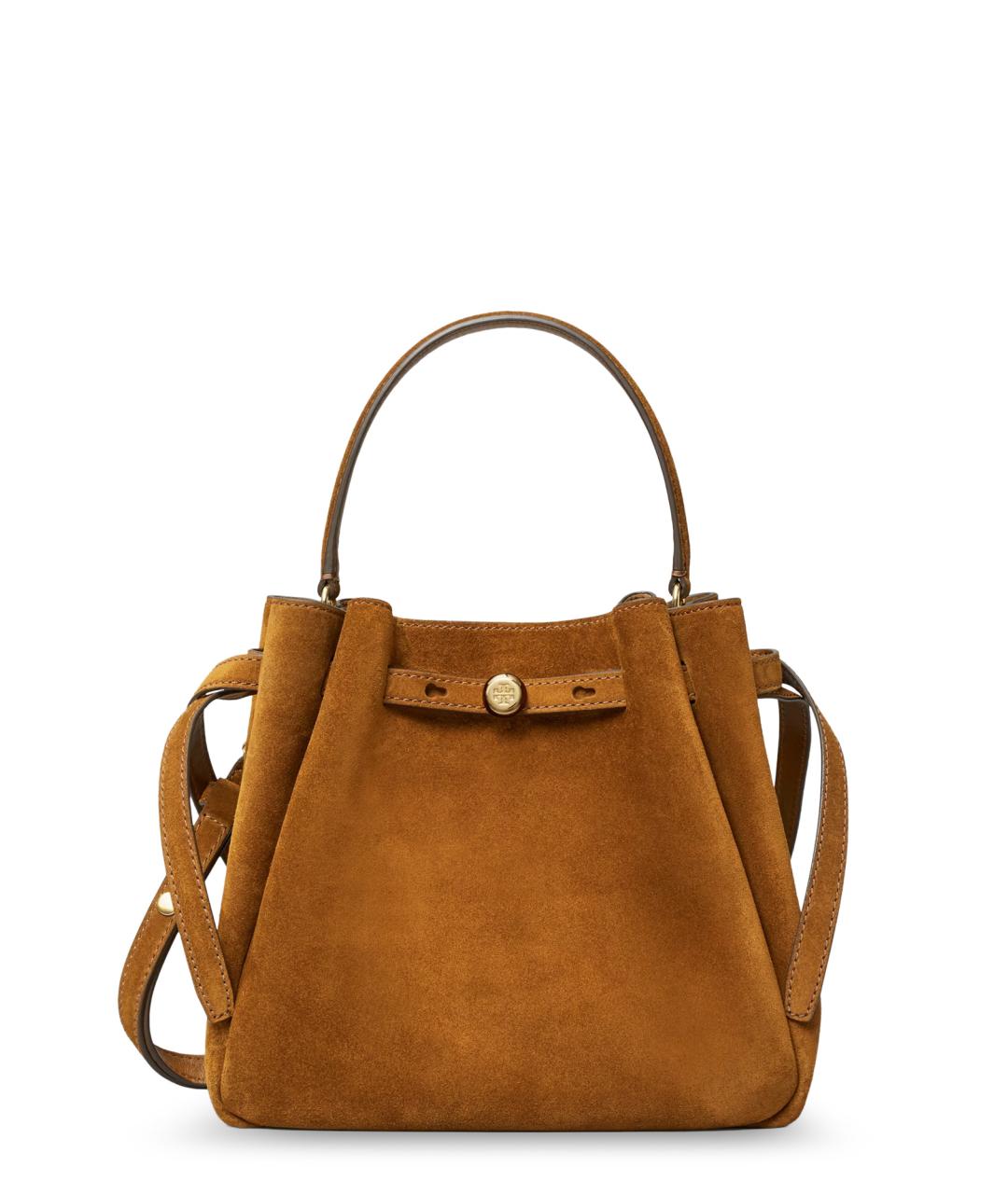 TORY BURCH Бежевая замшевая сумка с короткими ручками, фото 1