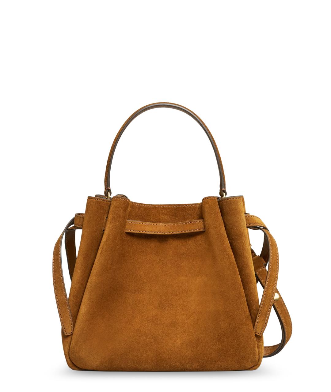 TORY BURCH Бежевая замшевая сумка с короткими ручками, фото 2