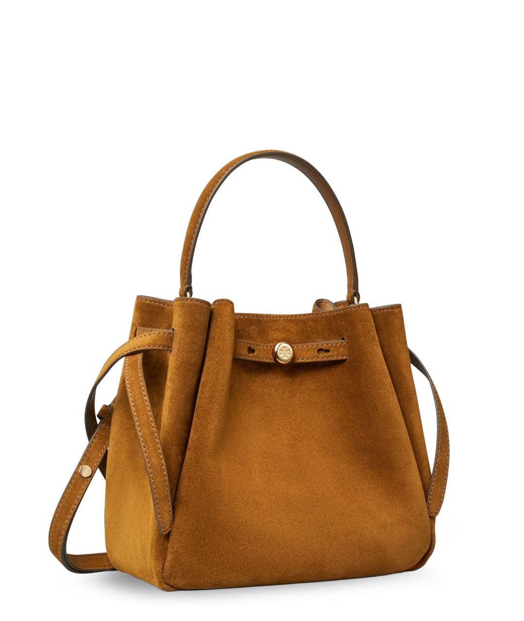 TORY BURCH Бежевая замшевая сумка с короткими ручками, фото 3