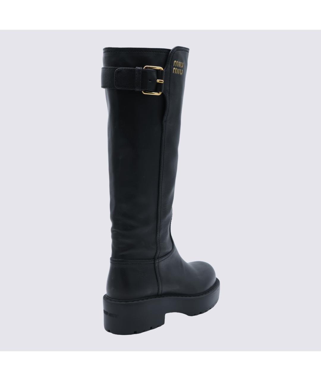 MIU MIU Черные кожаные сапоги, фото 3