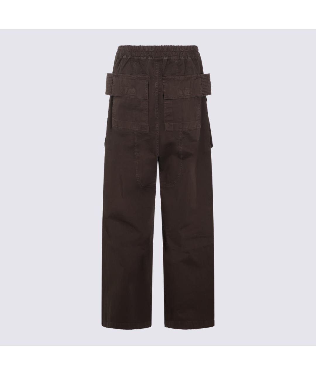 RICK OWENS DRKSHDW Коричневые хлопковые повседневные брюки, фото 2