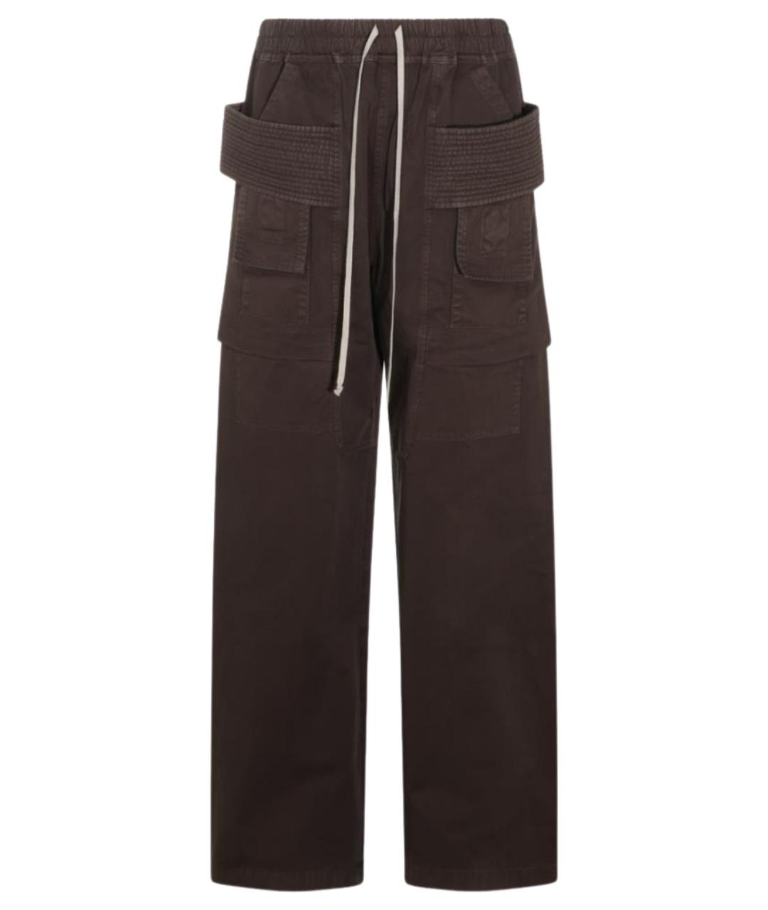 RICK OWENS DRKSHDW Коричневые хлопковые повседневные брюки, фото 1