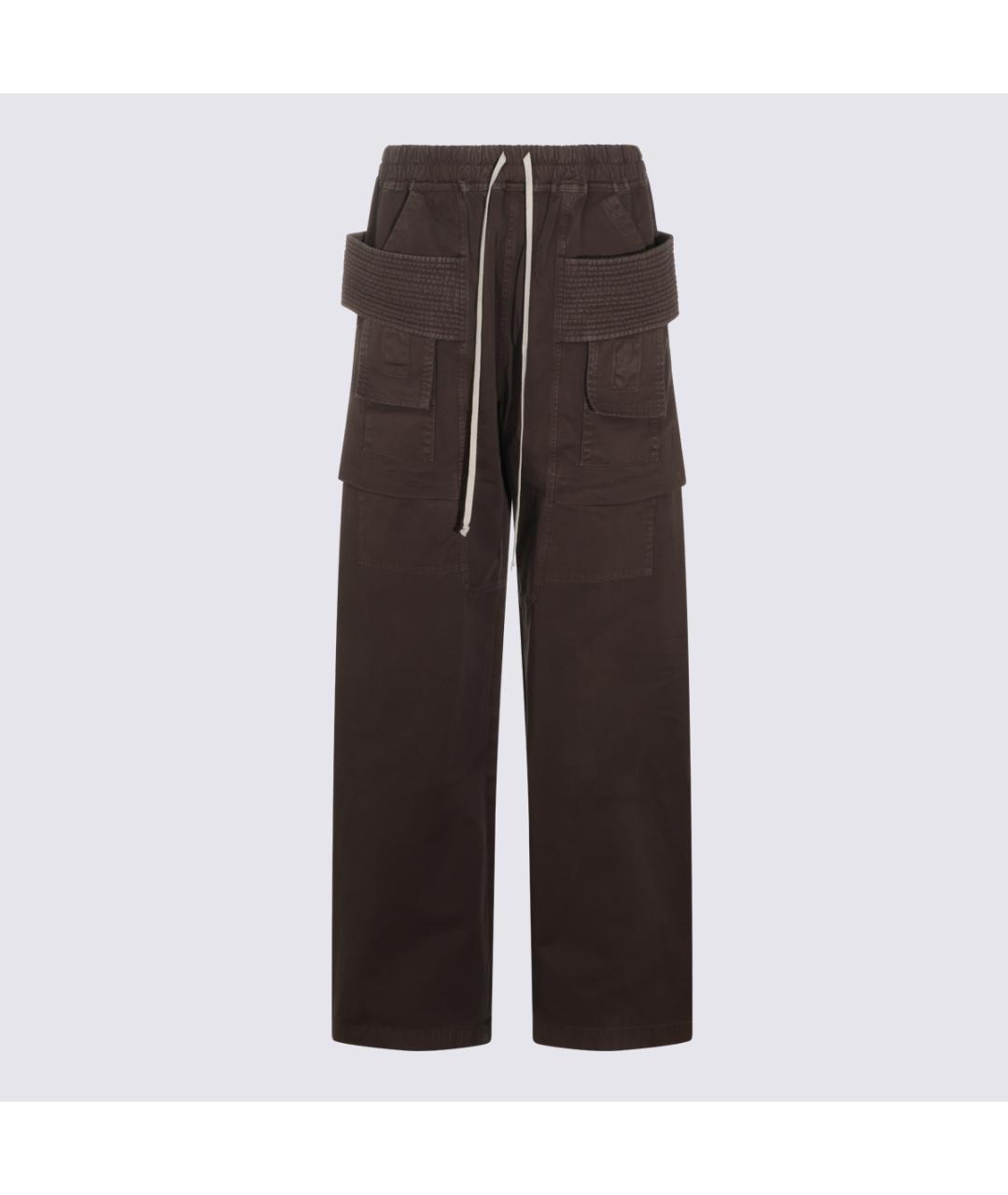 RICK OWENS DRKSHDW Коричневые хлопковые повседневные брюки, фото 5