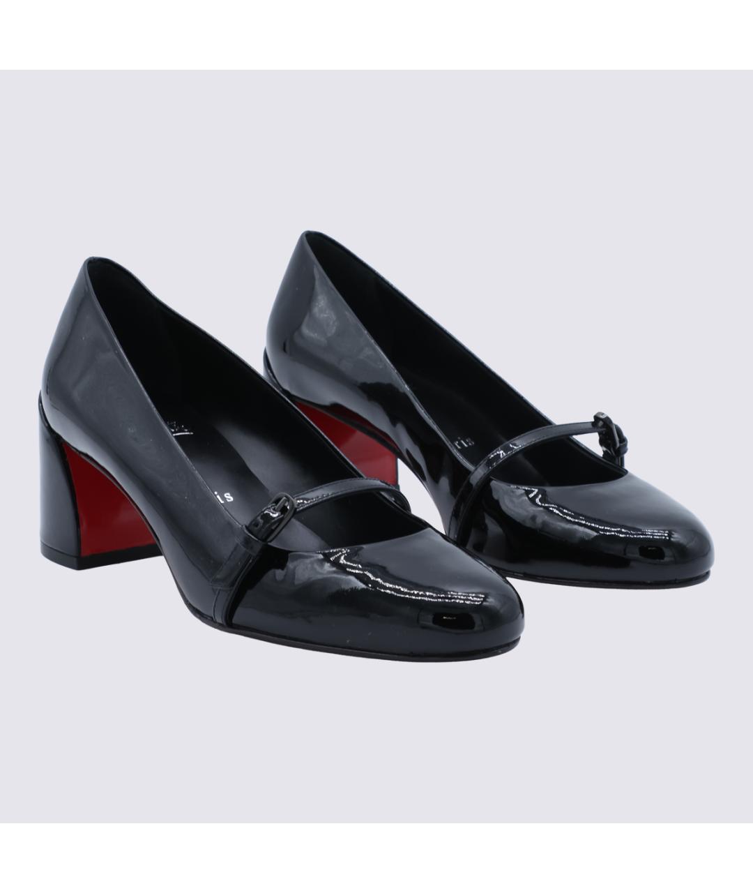 CHRISTIAN LOUBOUTIN Черные кожаные туфли, фото 2