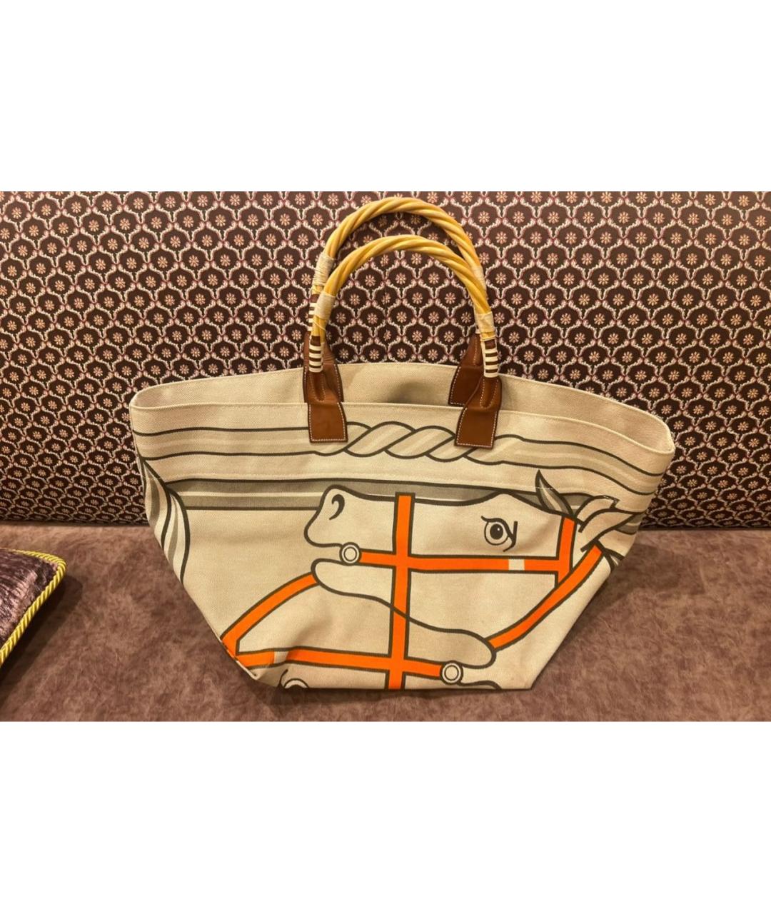 HERMES Оранжевая пляжная сумка, фото 2