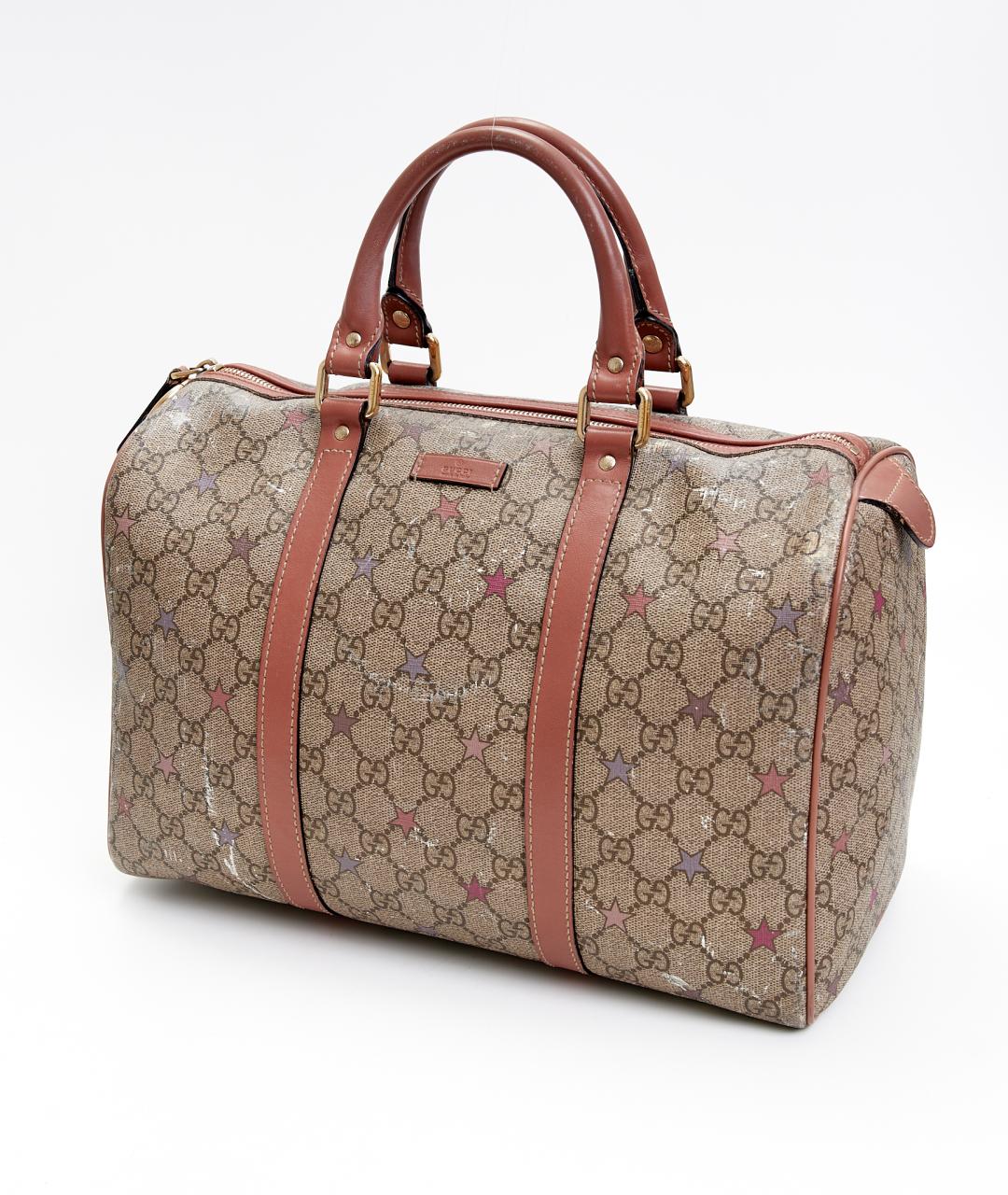 GUCCI Коричневая дорожная/спортивная сумка из канвы, фото 2