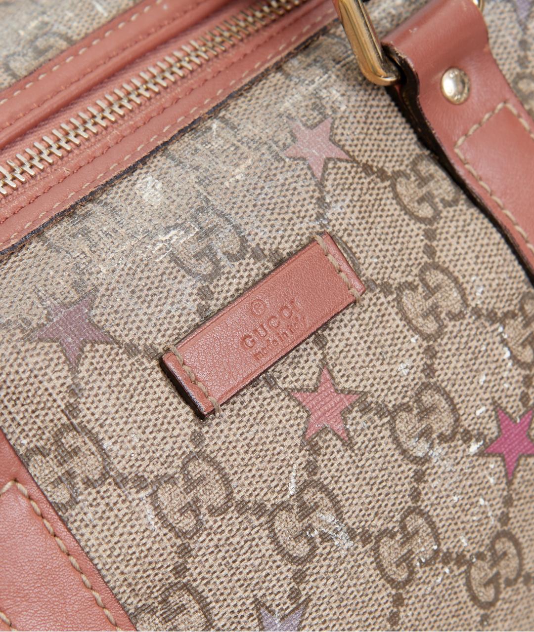 GUCCI Коричневая дорожная/спортивная сумка из канвы, фото 4