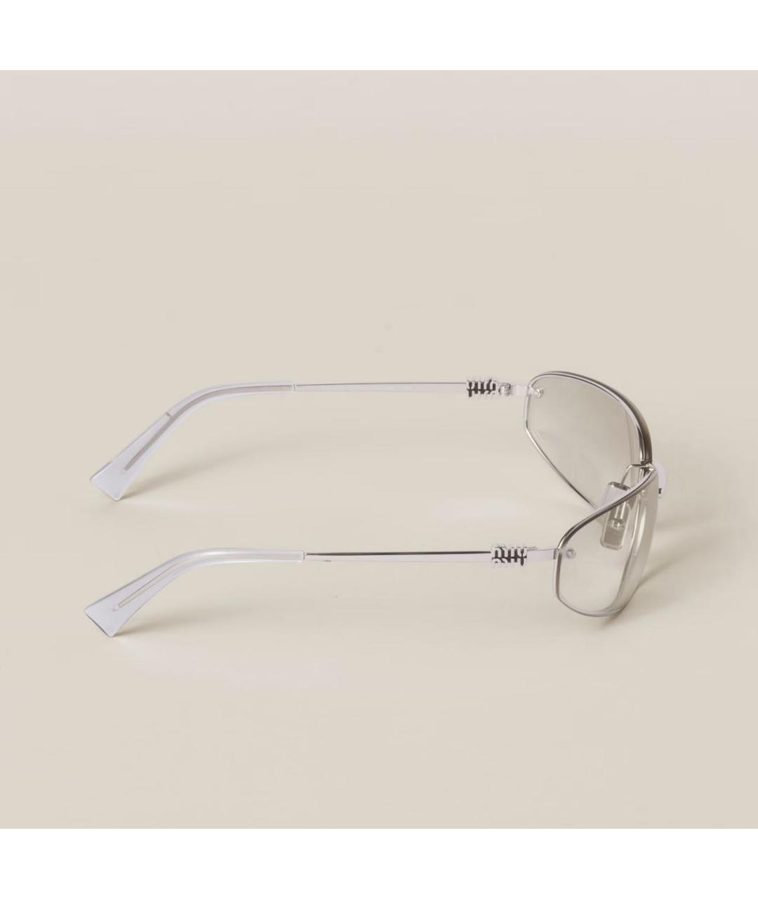 MIU MIU Серые металлические солнцезащитные очки, фото 2