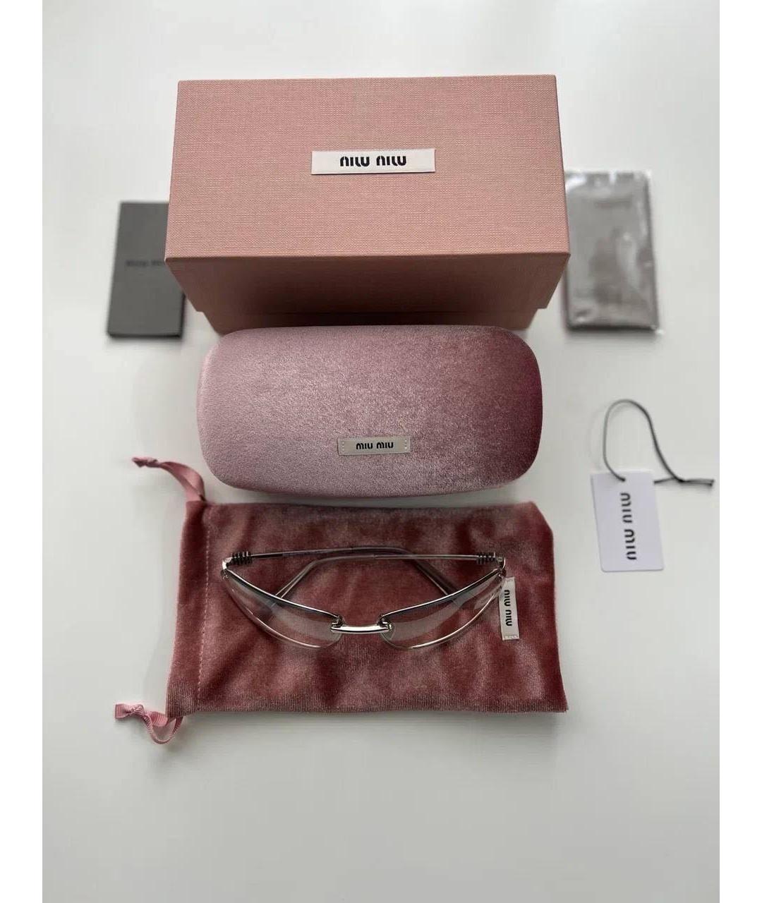 MIU MIU Серые металлические солнцезащитные очки, фото 6