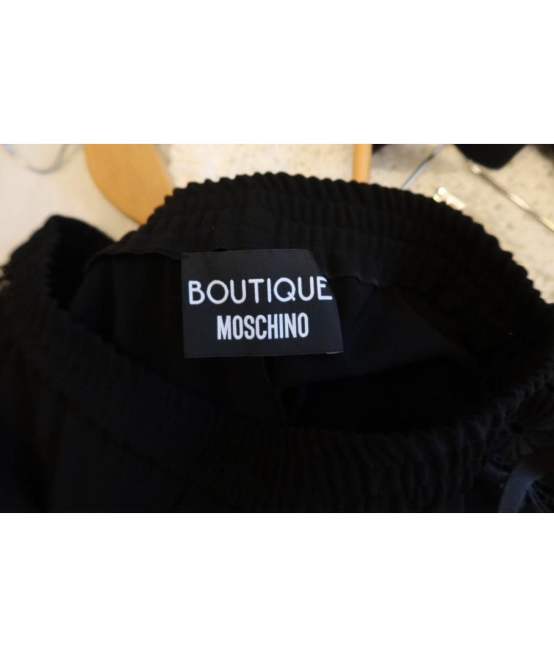 BOUTIQUE MOSCHINO Черные прямые брюки, фото 3