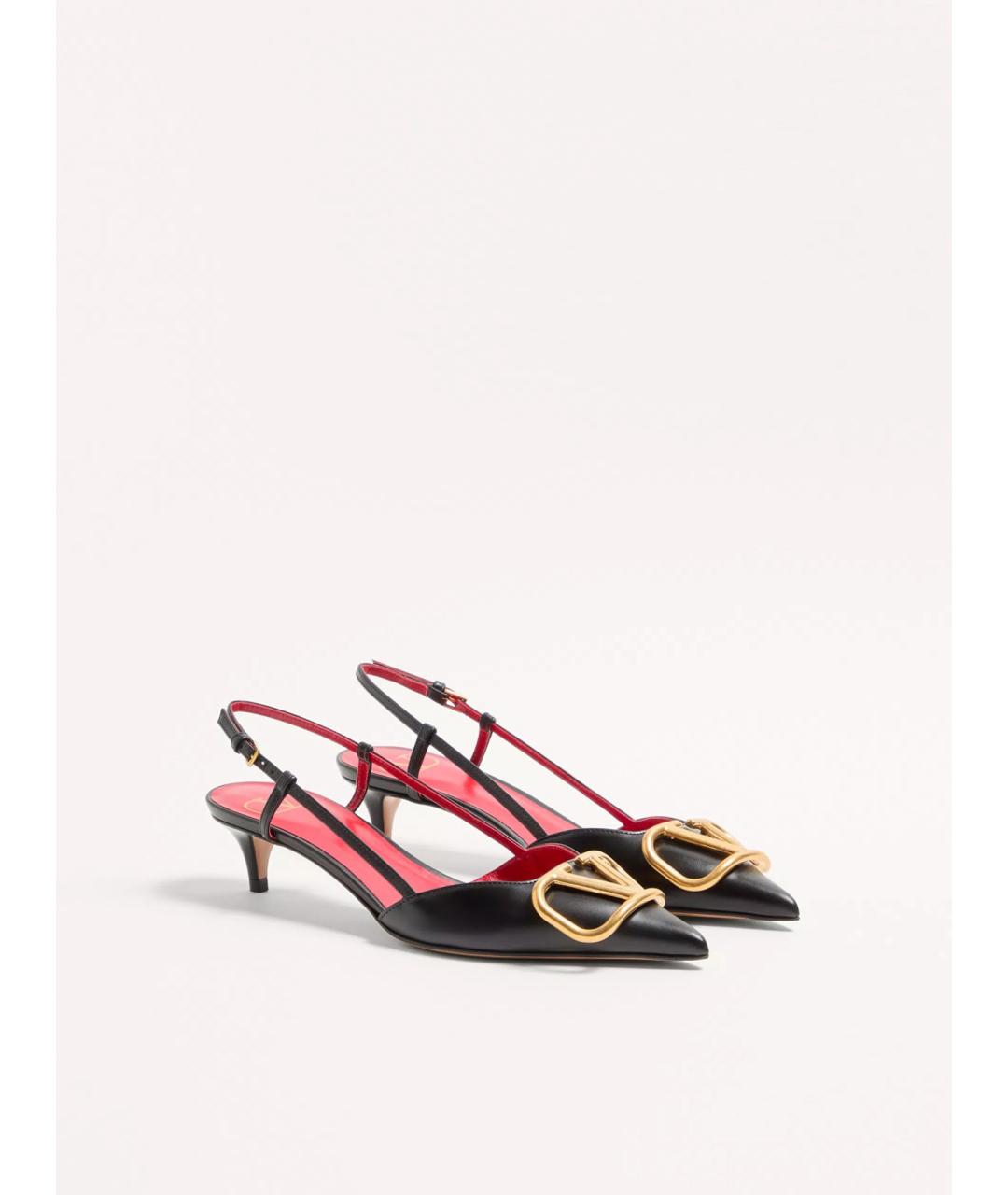 VALENTINO Черные кожаные босоножки, фото 3