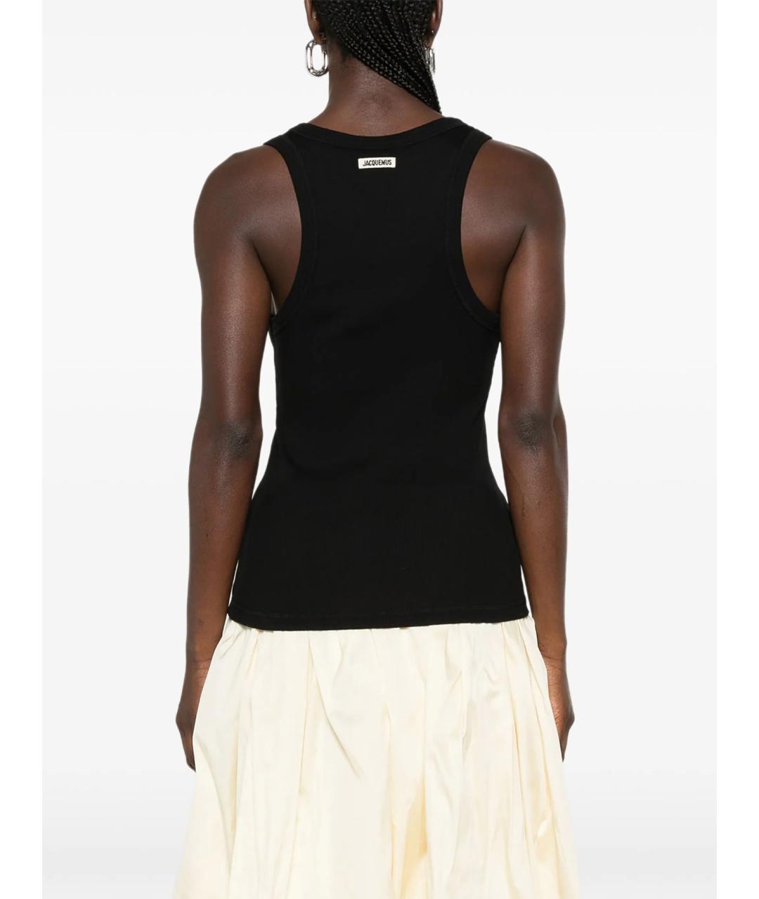 JACQUEMUS Черная хлопковая майка, фото 4