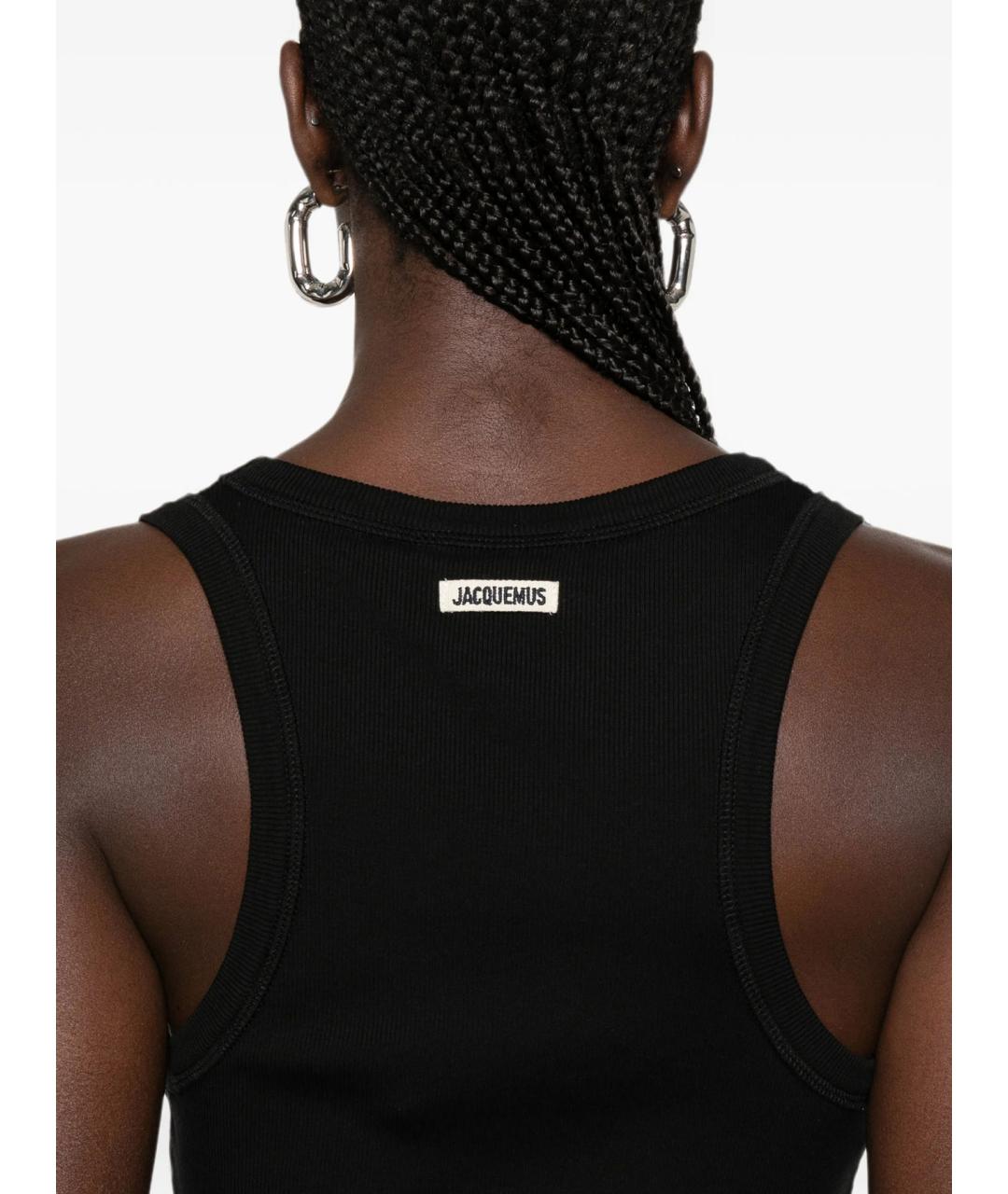 JACQUEMUS Черная хлопковая майка, фото 5