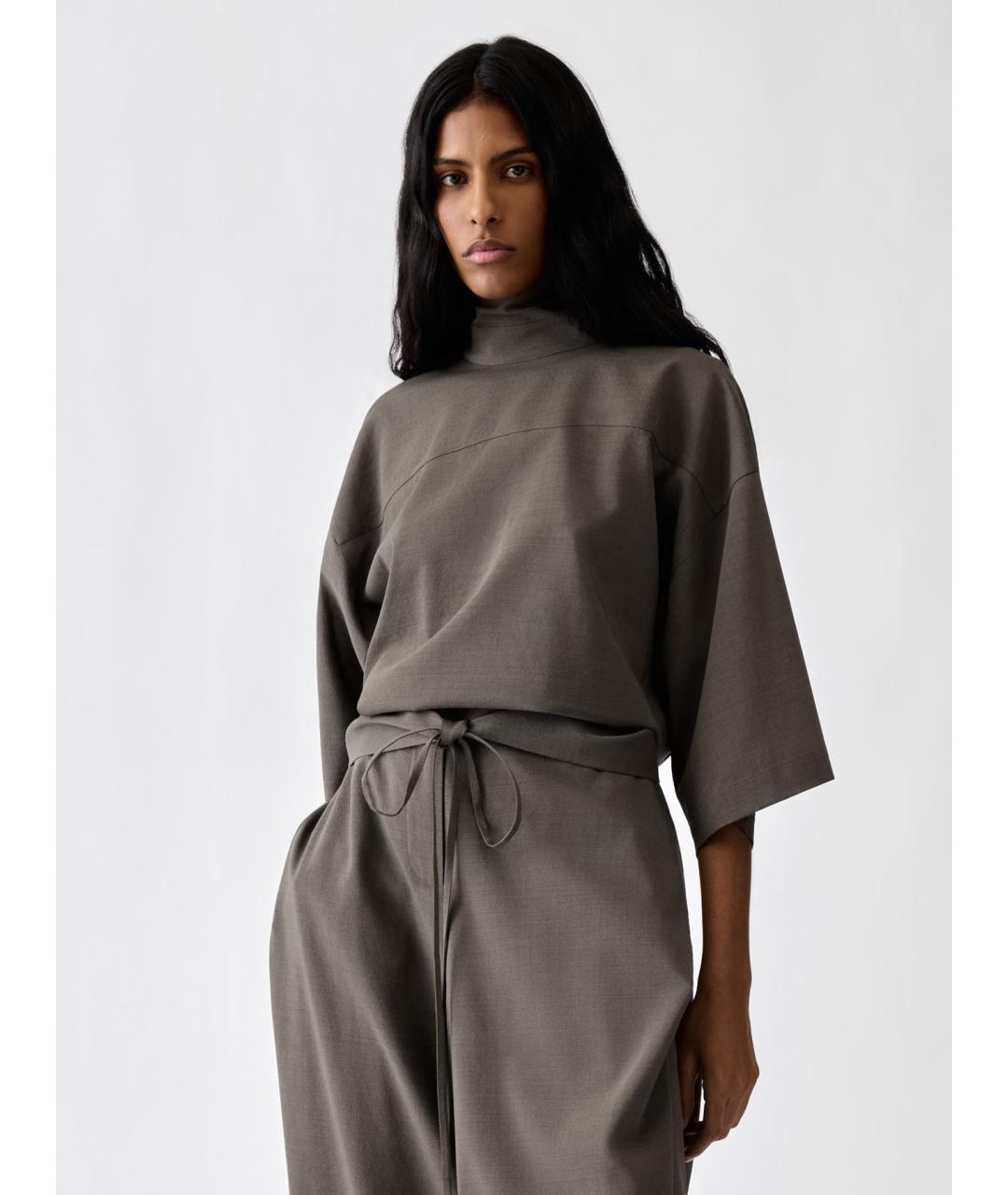 JACQUEMUS Серая шерстяная блузы, фото 3