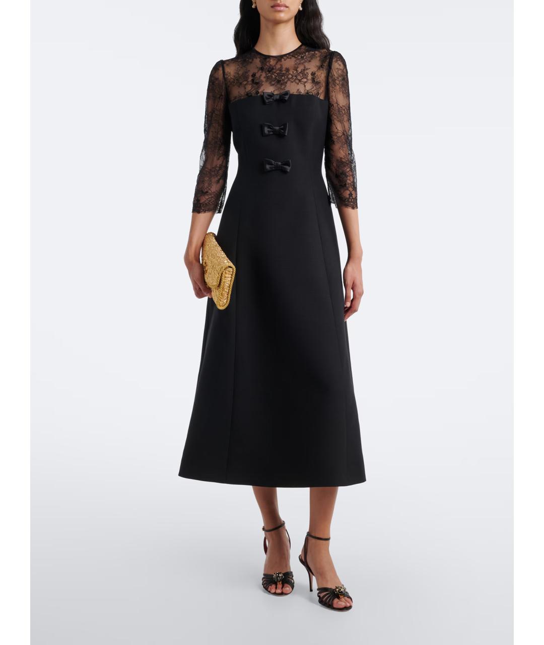 VALENTINO Черное шерстяное вечернее платье, фото 2