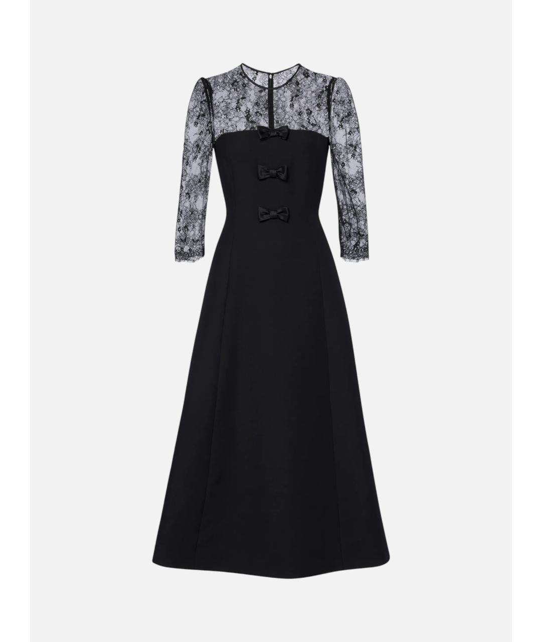 VALENTINO Черное шерстяное вечернее платье, фото 5