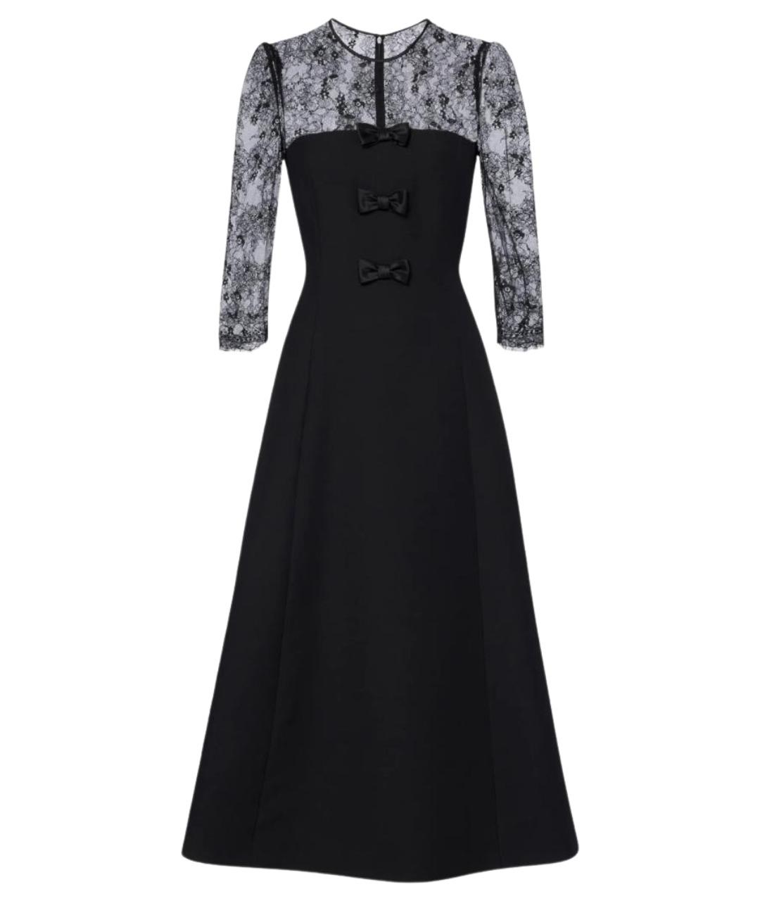 VALENTINO Черное шерстяное вечернее платье, фото 1