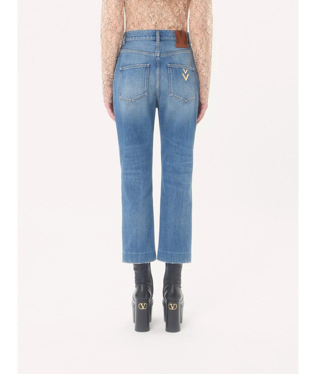 VALENTINO Синие хлопковые прямые джинсы, фото 4