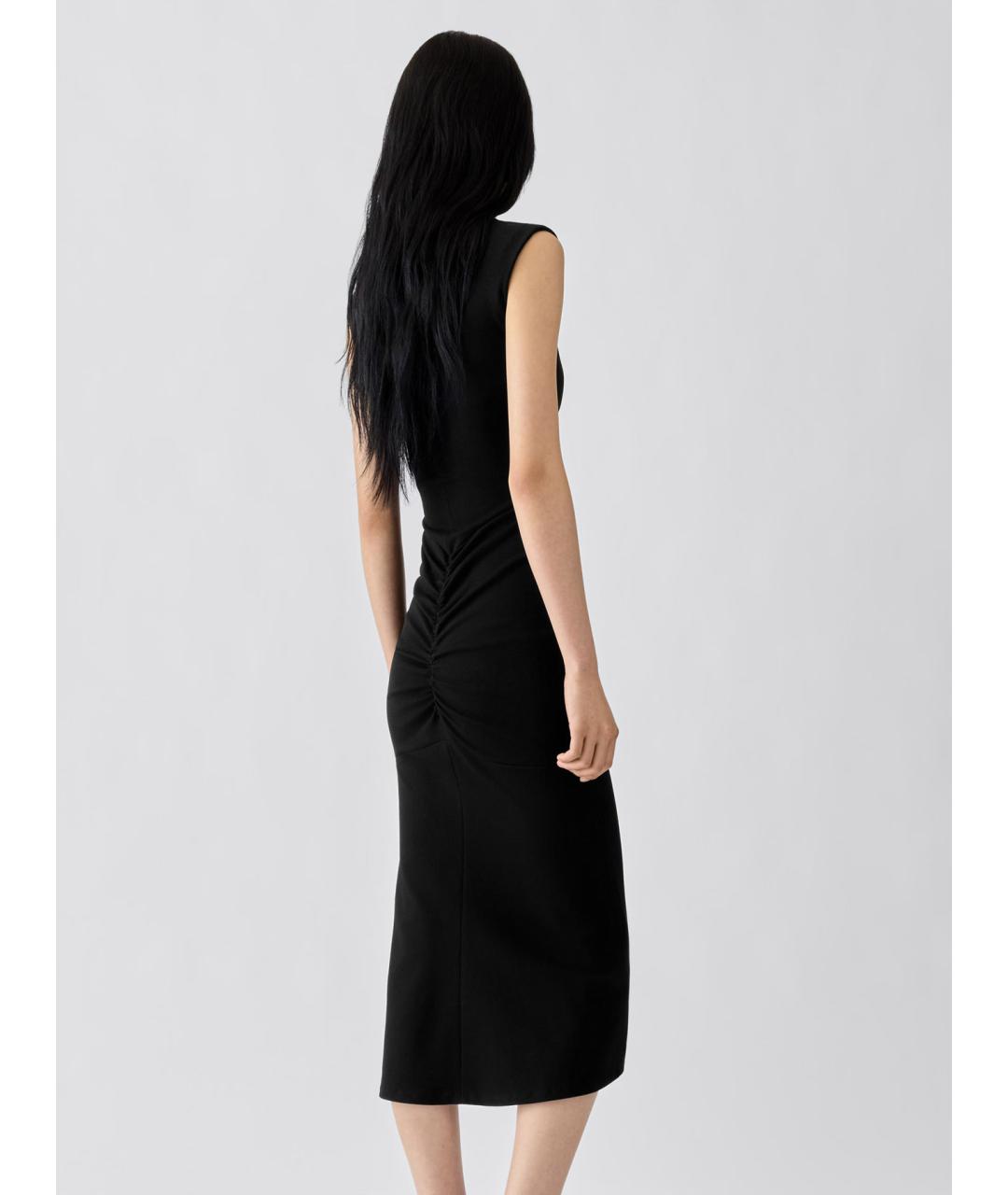 JACQUEMUS Черное вискозное коктейльное платье, фото 3