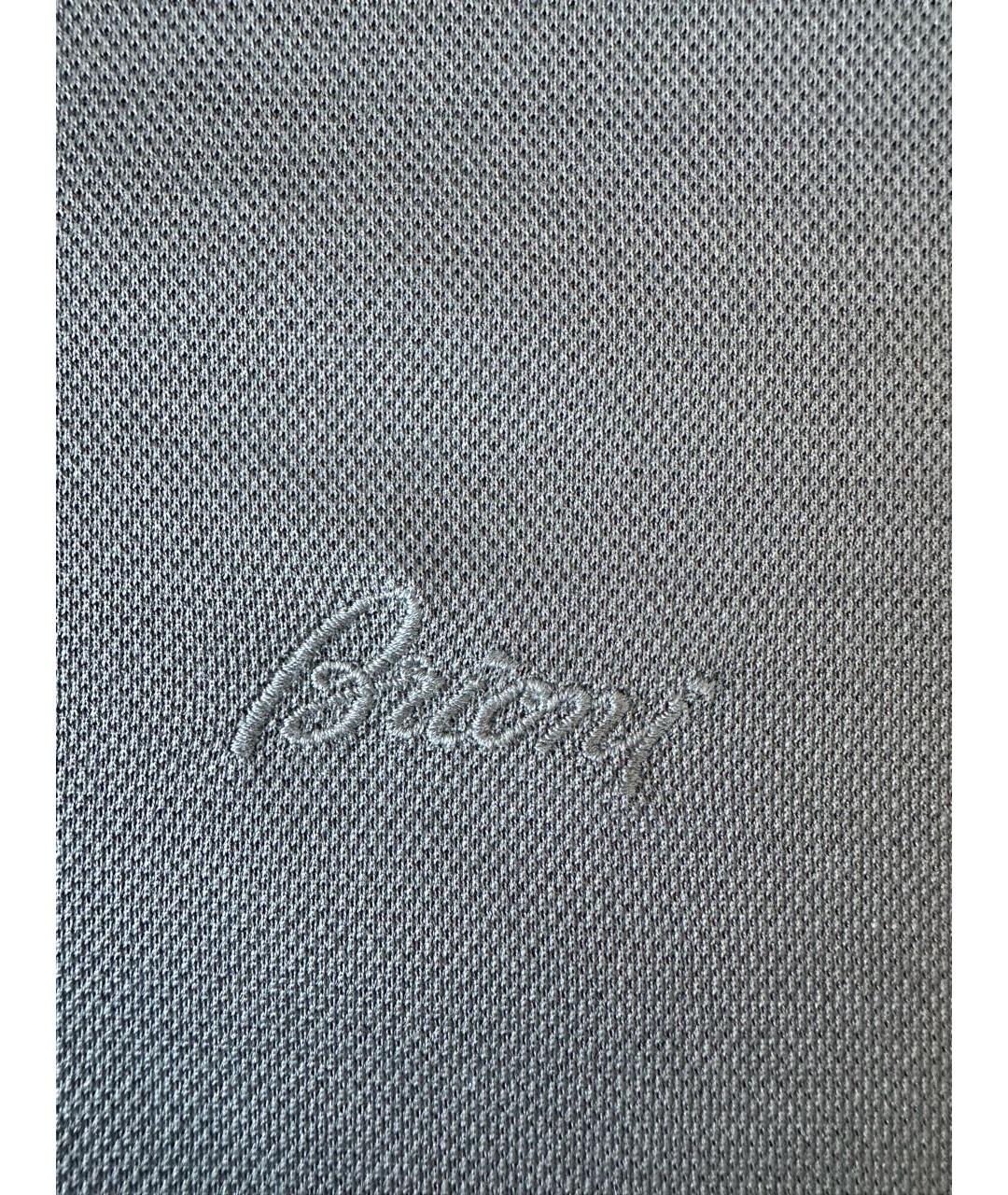 BRIONI Антрацитовое хлопковое поло с коротким рукавом, фото 6