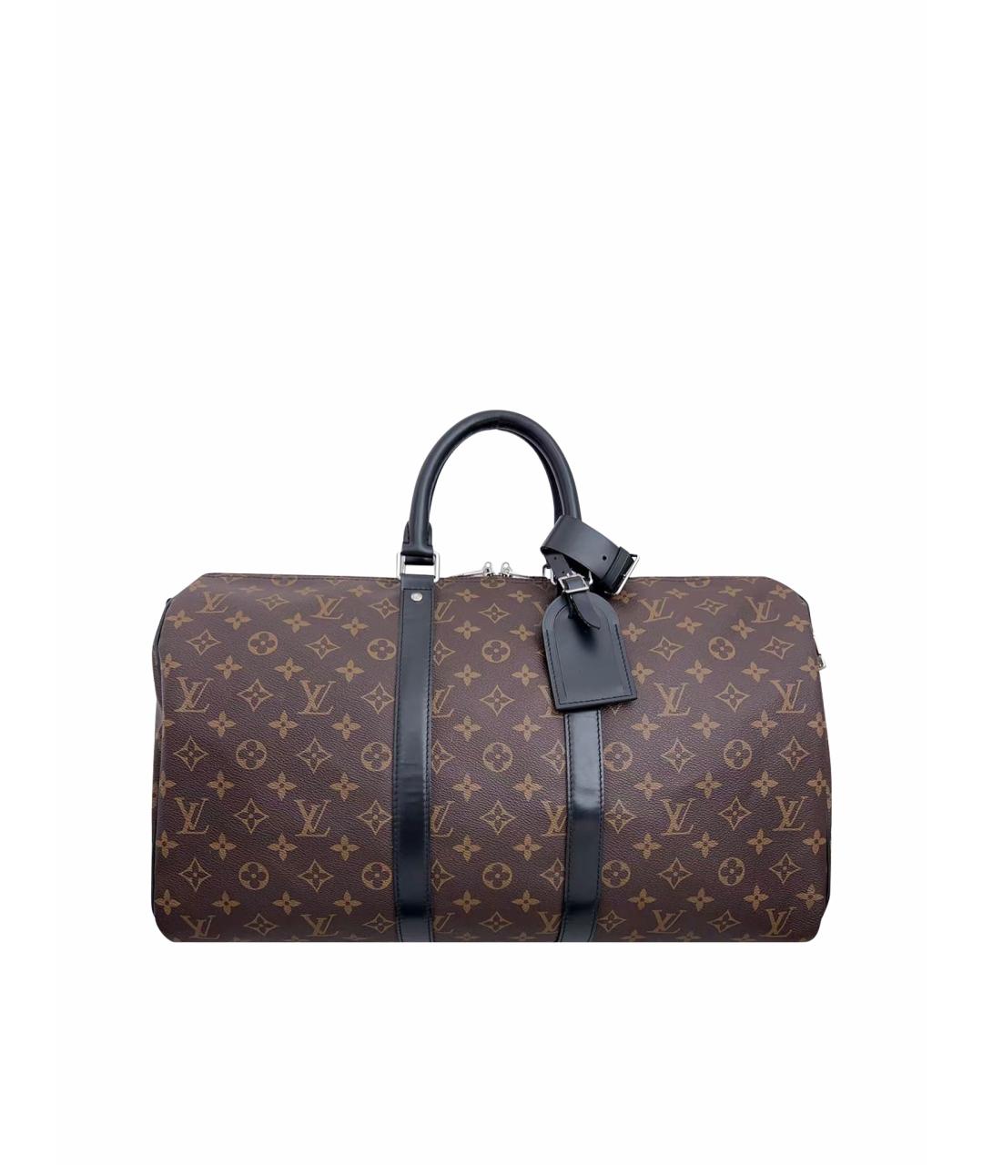 LOUIS VUITTON Черная кожаная дорожная/спортивная сумка, фото 1