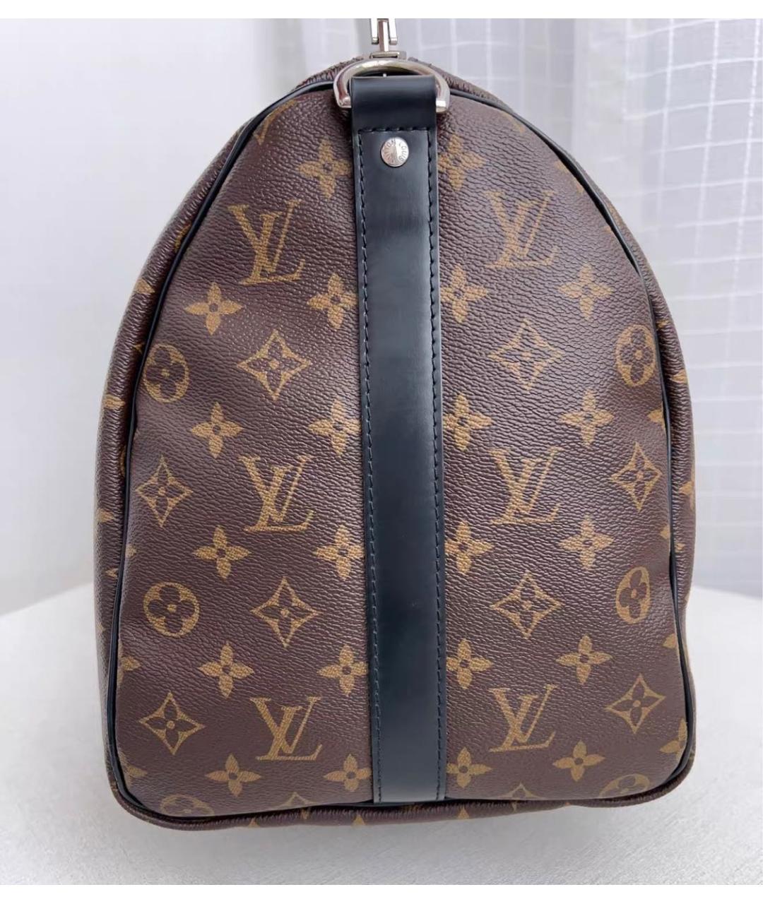 LOUIS VUITTON Черная кожаная дорожная/спортивная сумка, фото 4