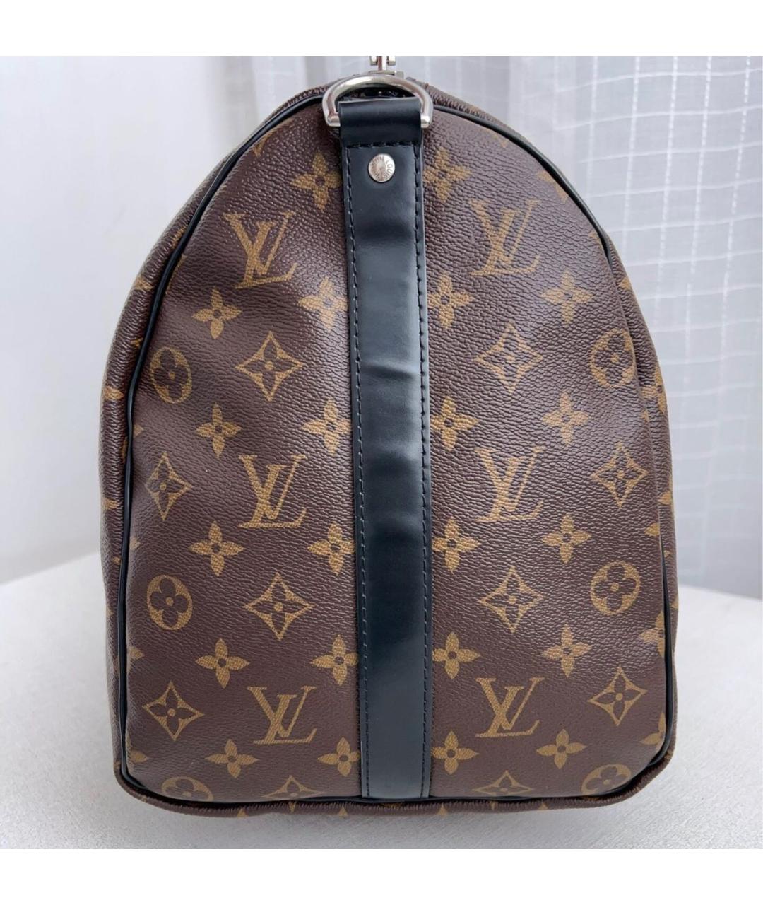 LOUIS VUITTON Черная кожаная дорожная/спортивная сумка, фото 5