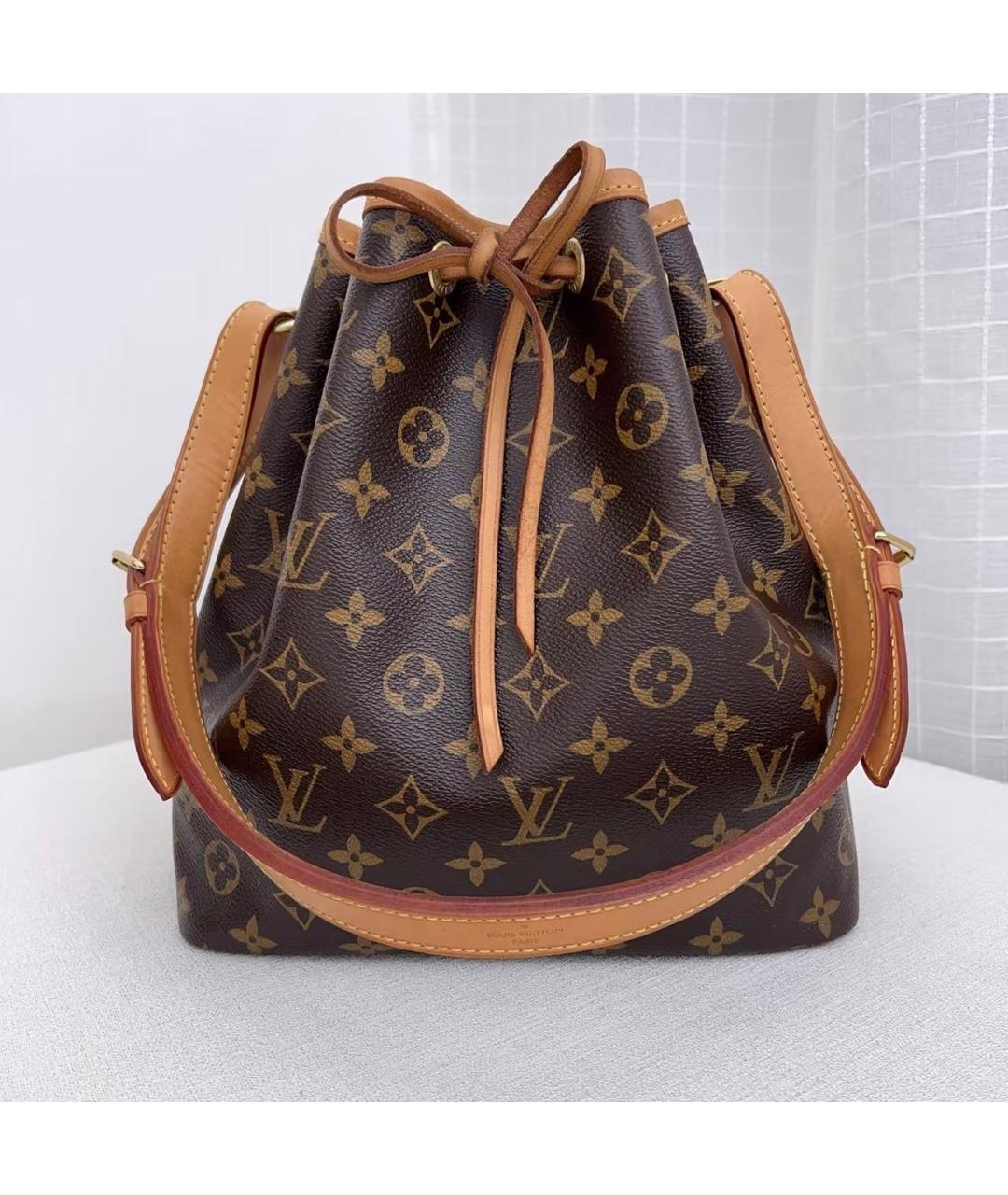 LOUIS VUITTON Коричневая кожаная сумка тоут, фото 9