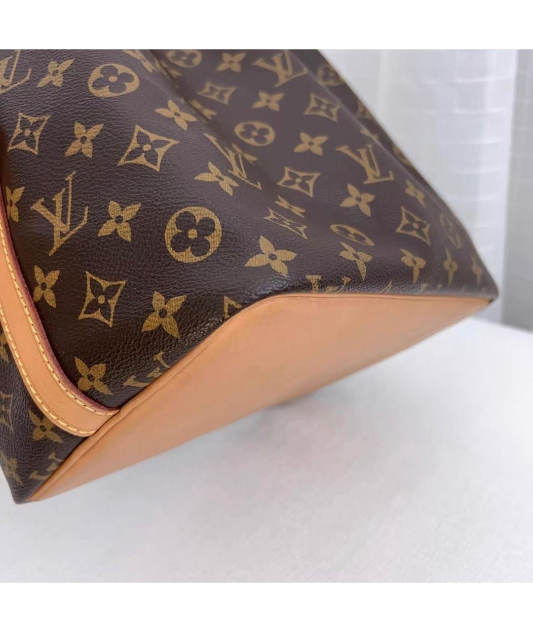 LOUIS VUITTON Коричневая кожаная сумка тоут, фото 7